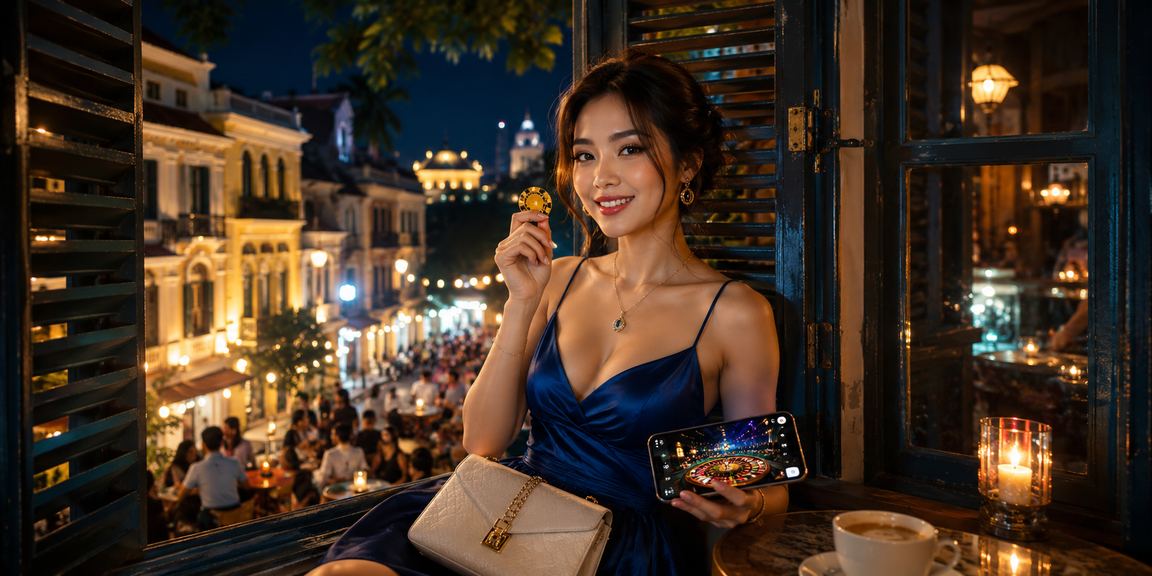 Khung cảnh người chơi tại quán cà phê Hà Nội trải nghiệm nền tảng xskg