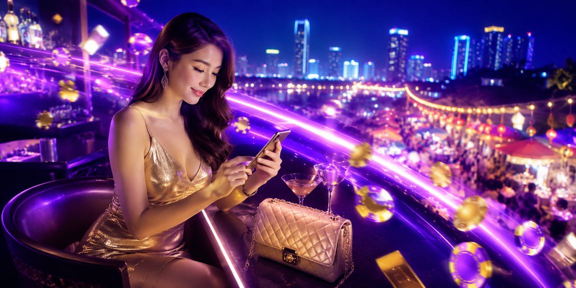 Người chơi tại TP. Hồ Chí Minh kiểm tra giải thưởng VIP trên điện thoại tại chợ đêm