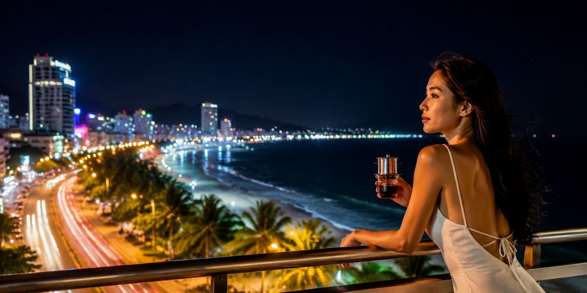 Người dùng xem tỷ lệ kèo bóng đá tại quán cà phê Nha Trang bên bờ biển